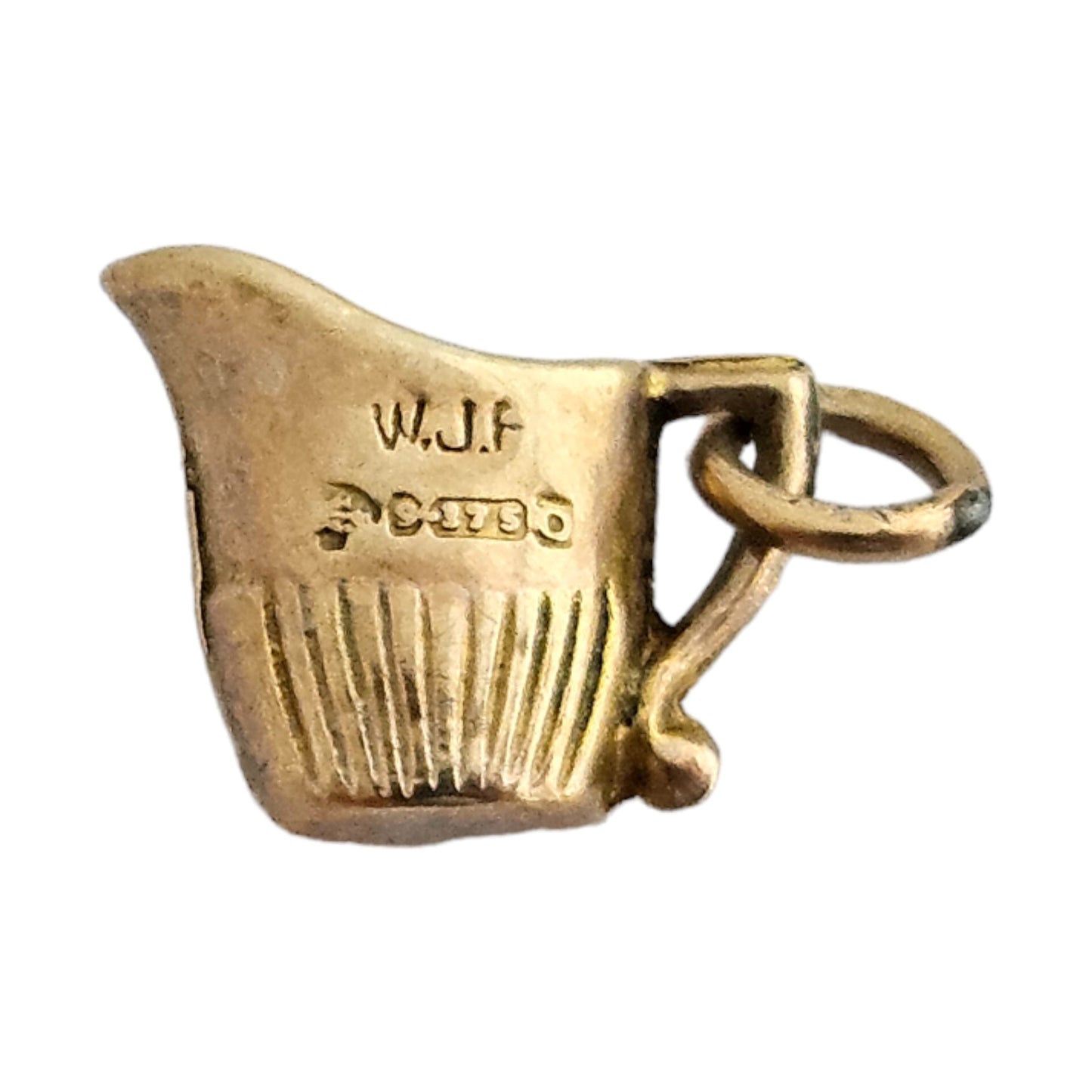 Chester 9ct 375 Yellow Gold Cream Jug Charm 1954 L 1.0 cm 0.4 g