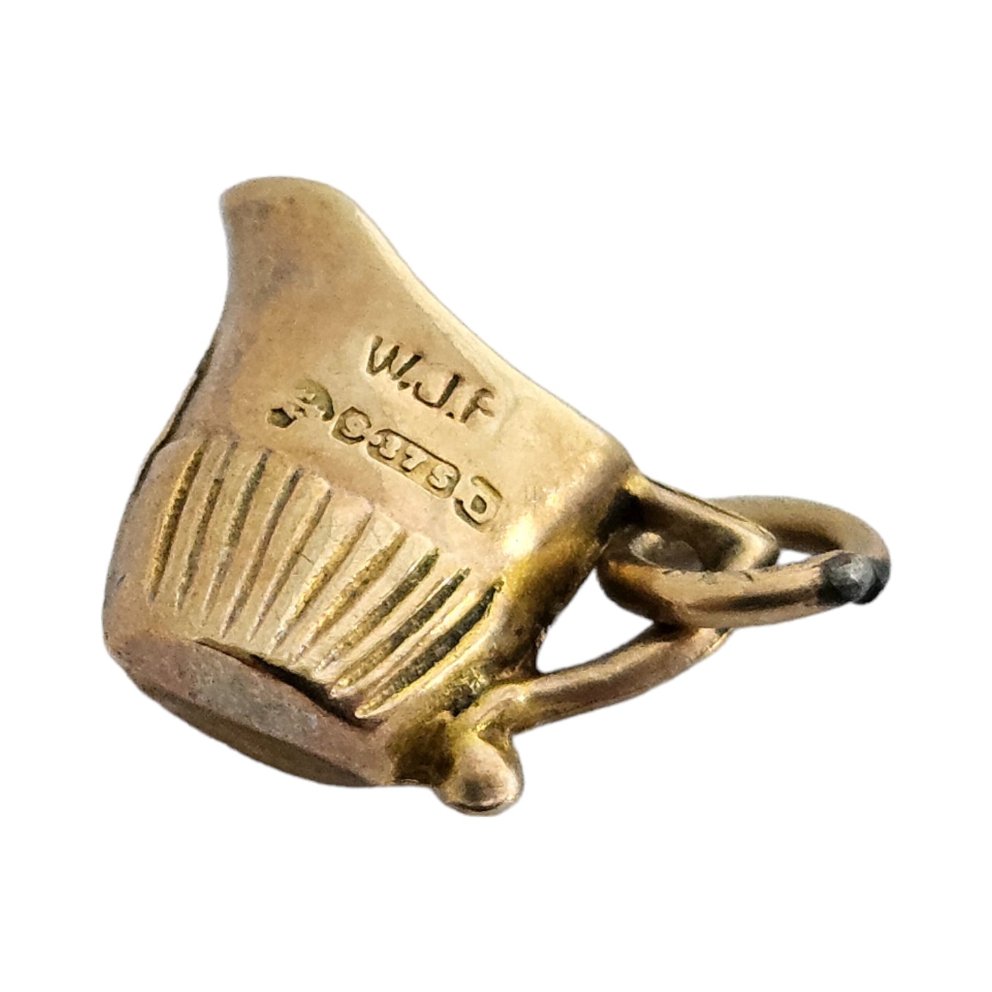 Chester 9ct 375 Yellow Gold Cream Jug Charm 1954 L 1.0 cm 0.4 g
