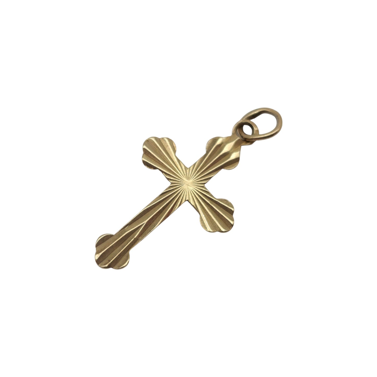 9ct Yellow Gold Cross Charm L 2.1 cm 0.6 g.
