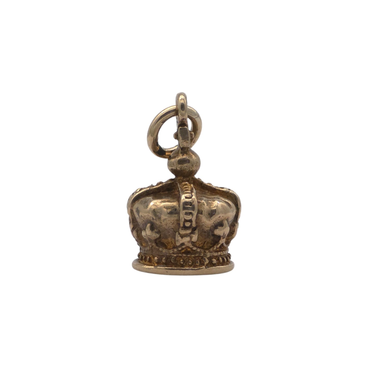 9ct 375 Yellow Gold Royal Crown Charm 1967 L 1.2 cm 2.5 g.