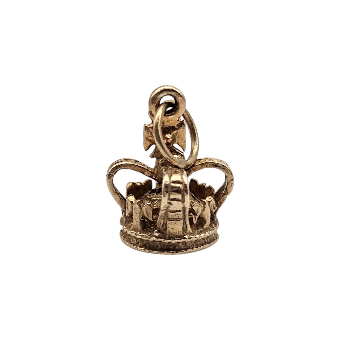 9ct 375 Yellow Gold Royal Crown Charm 1978 L 1.0 cm 1.6 g.