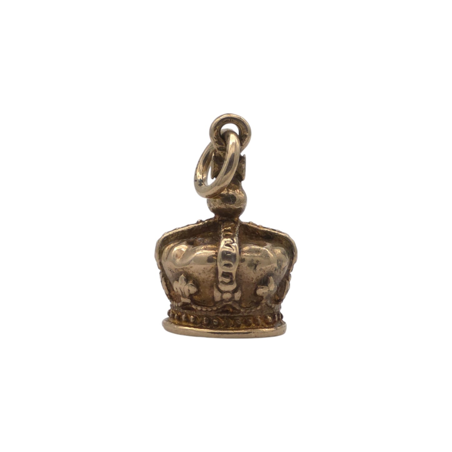 9ct 375 Yellow Gold Royal Crown Charm 1967 L 1.2 cm 2.5 g.