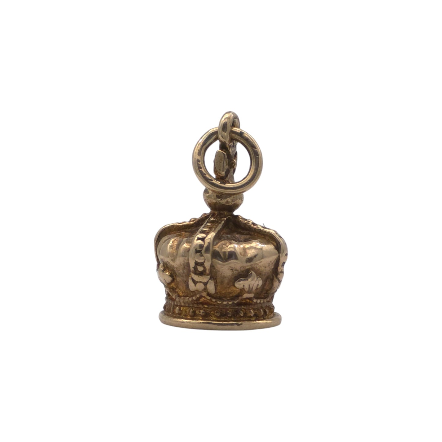 9ct 375 Yellow Gold Royal Crown Charm 1967 L 1.2 cm 2.5 g.