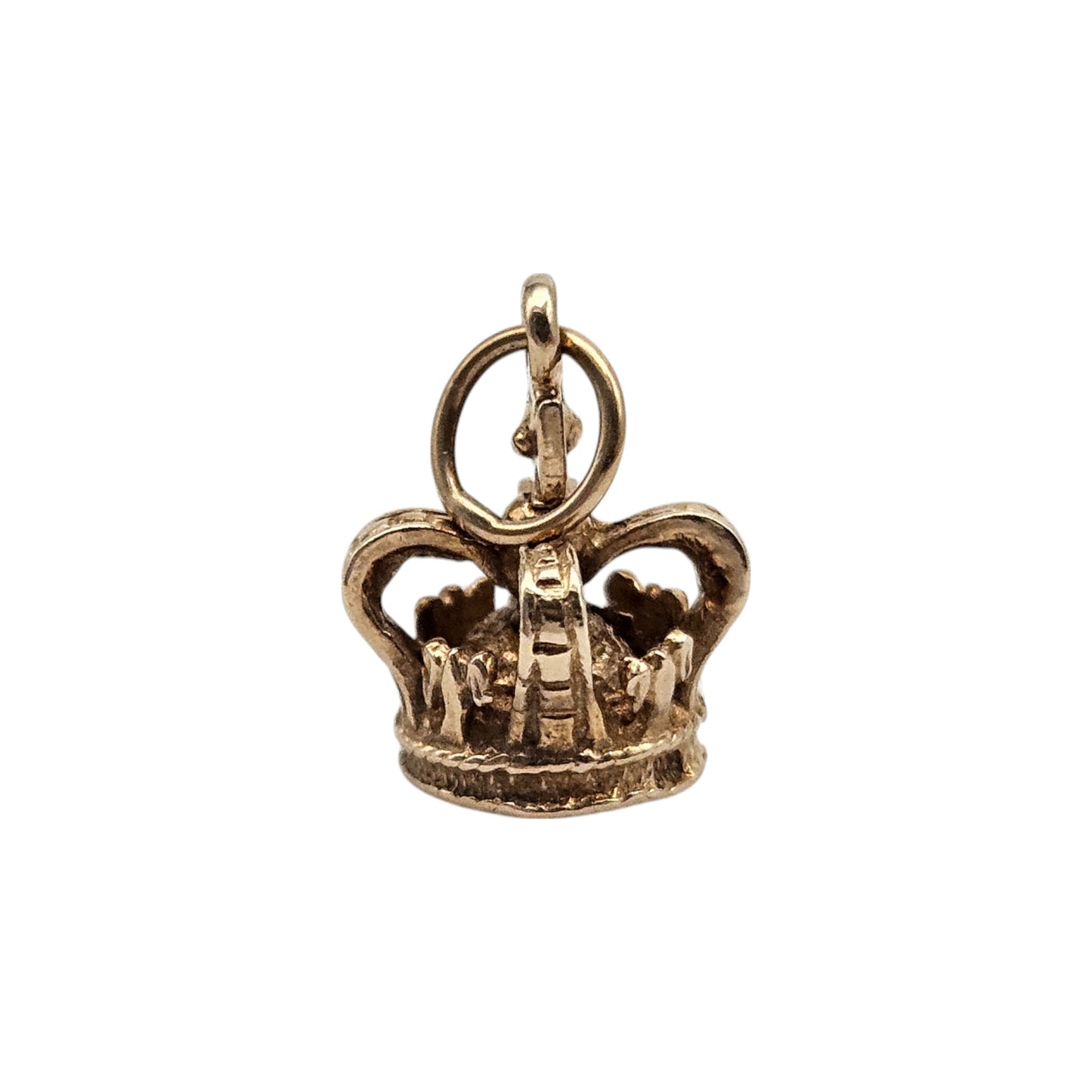 9ct 375 Yellow Gold Royal Crown Charm 1978 L 1.0 cm 1.6 g.