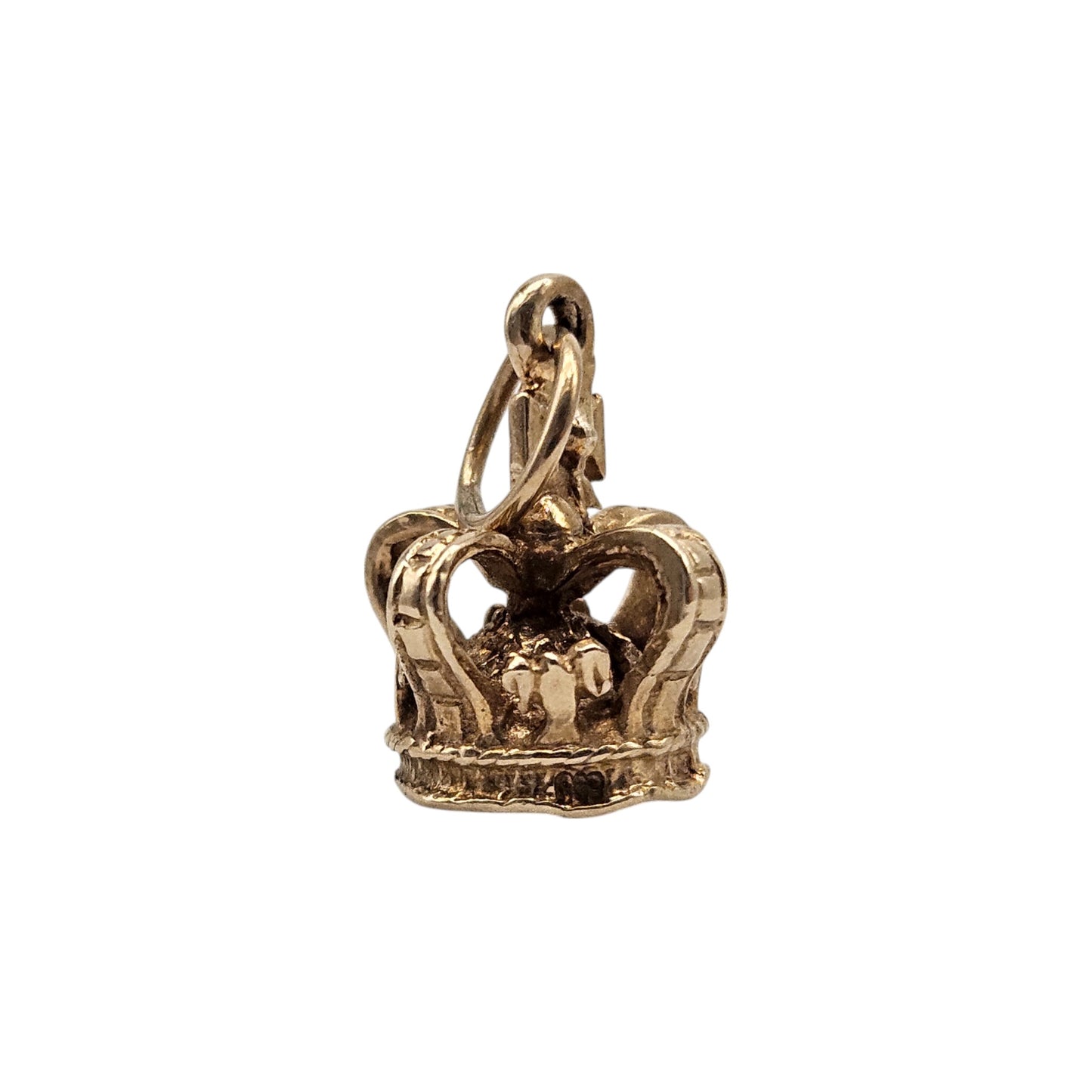 9ct 375 Yellow Gold Royal Crown Charm 1978 L 1.0 cm 1.6 g.