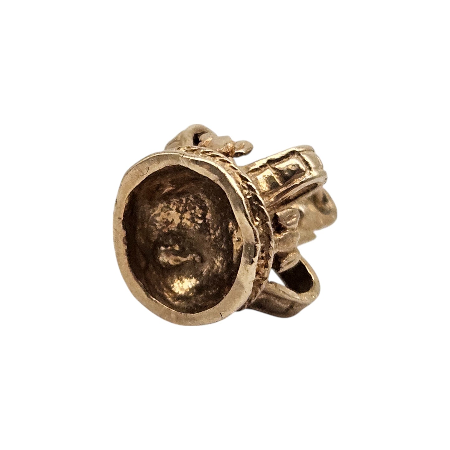 9ct 375 Yellow Gold Royal Crown Charm 1978 L 1.0 cm 1.6 g.