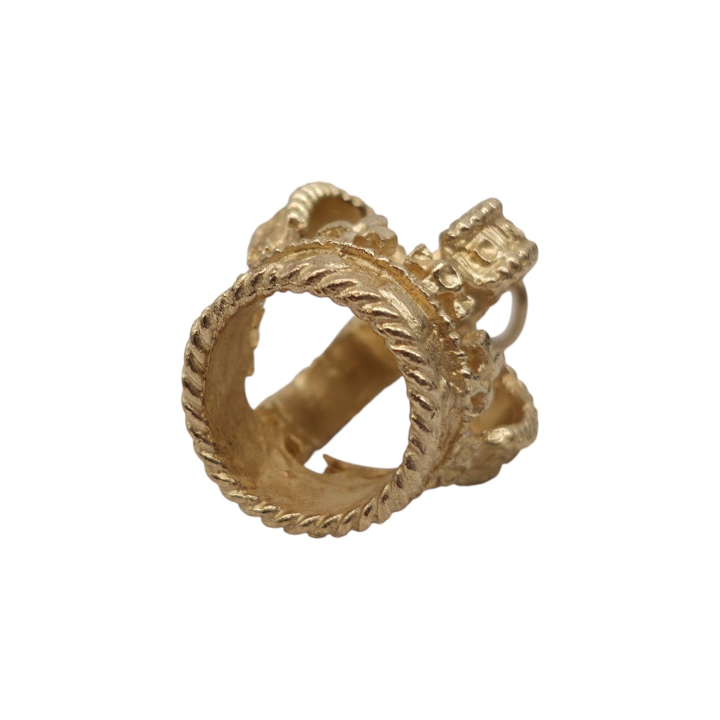 Large 9ct 375 Yellow Gold Crown Charm 1978 L 2.3 cm 6.0 g.