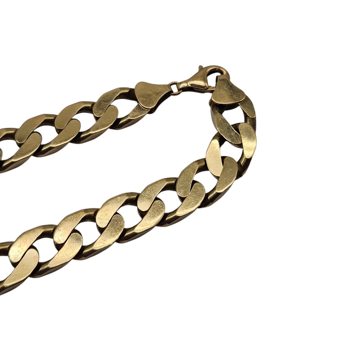 Gents 9ct 375 Yellow Gold Curb Link Bracelet L 23.2 cm 34.0 g.