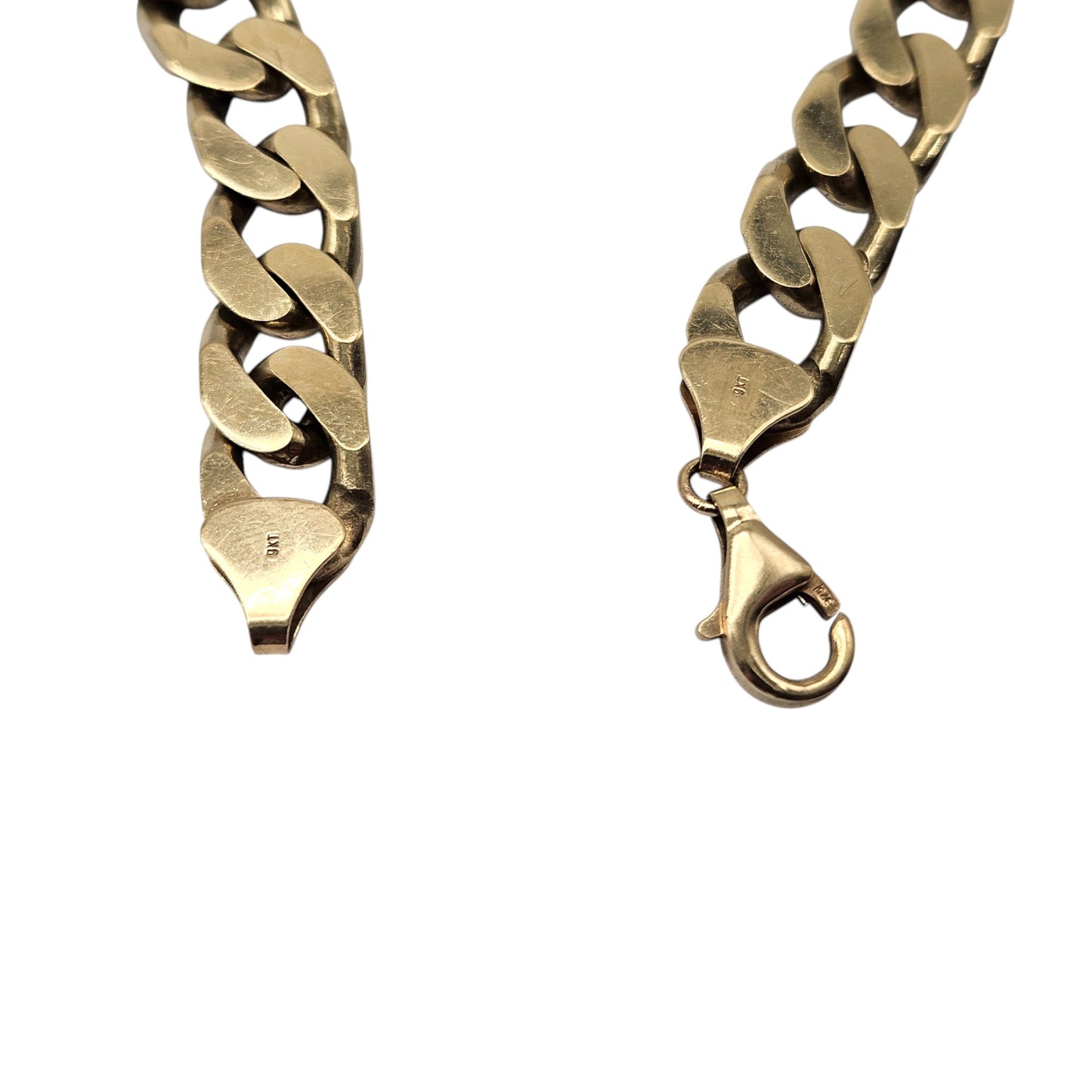 Gents 9ct 375 Yellow Gold Curb Link Bracelet L 23.2 cm 34.0 g.