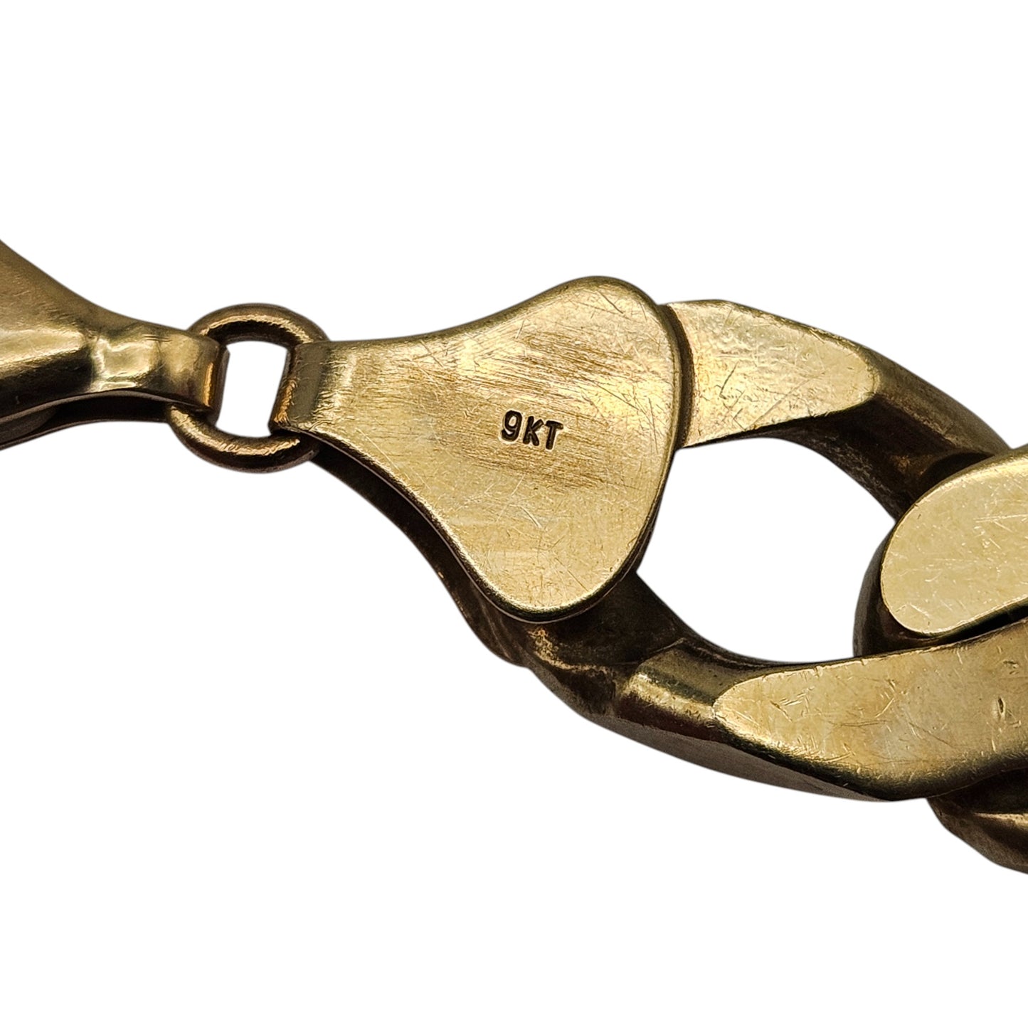 Gents 9ct 375 Yellow Gold Curb Link Bracelet L 23.2 cm 34.0 g.