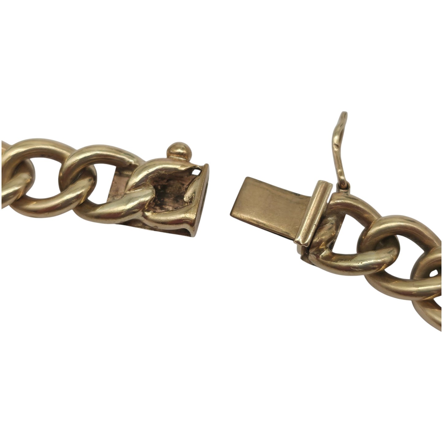Heavy Solid 9ct 375 Yellow Gold Curb Link Bracelet 1967 L 19.2 cm 37.1 g.