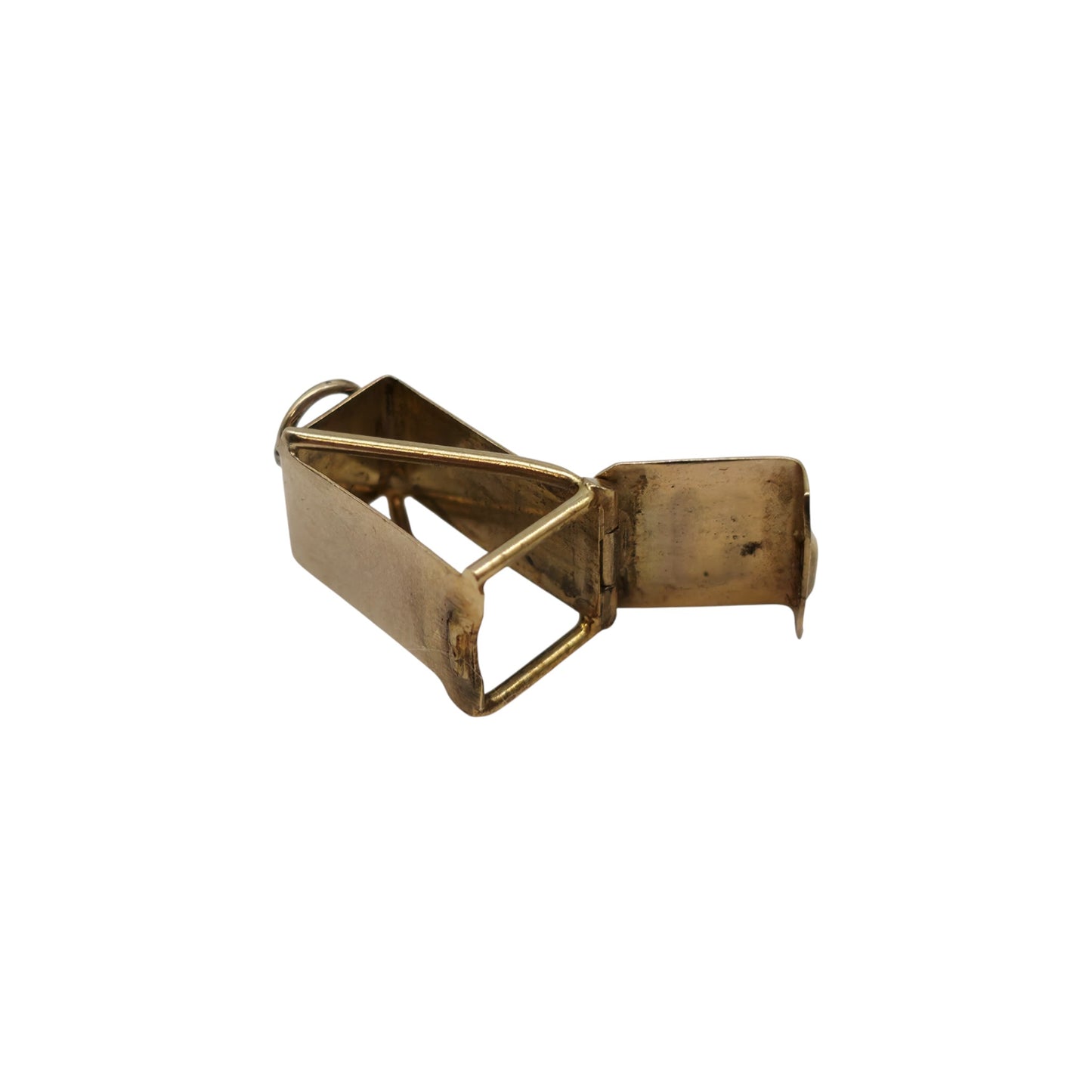 9ct 375 Yellow Gold Dice Holder Opening Charm 1977 L 1.3 cm 1.6 g.