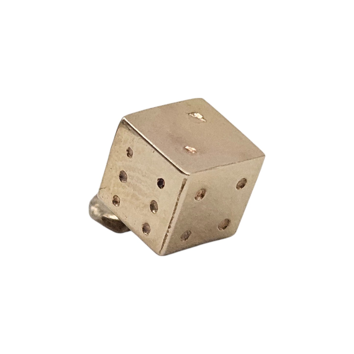 9ct 375 Yellow Gold Dice Lucky Charm L 6 mm 0.8 g.
