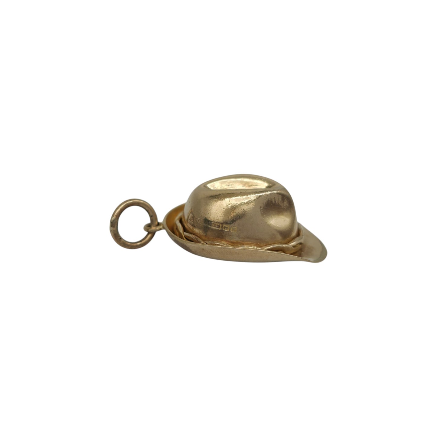 9ct 375 Yellow Gold Diggers Hat Charm 1973 L 1.7 cm 1.3 g.