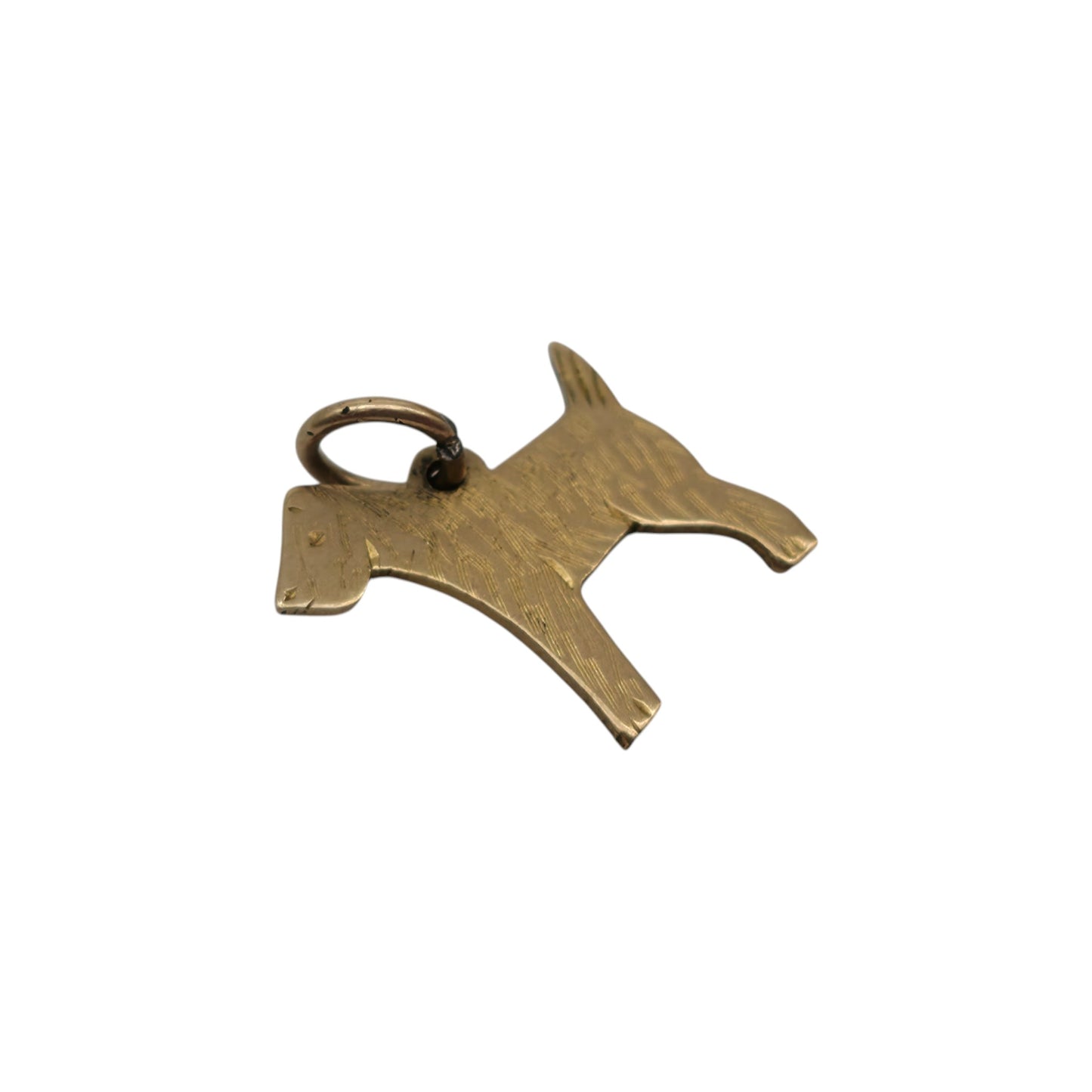 9ct Yellow Gold Dog Flat Charm c.1940's L 1.4 cm 0.9 g.