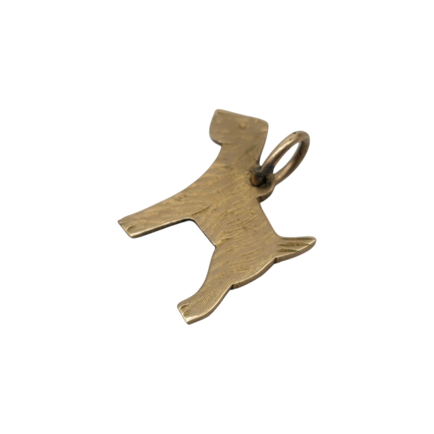 9ct Yellow Gold Dog Flat Charm c.1940's L 1.4 cm 0.9 g.