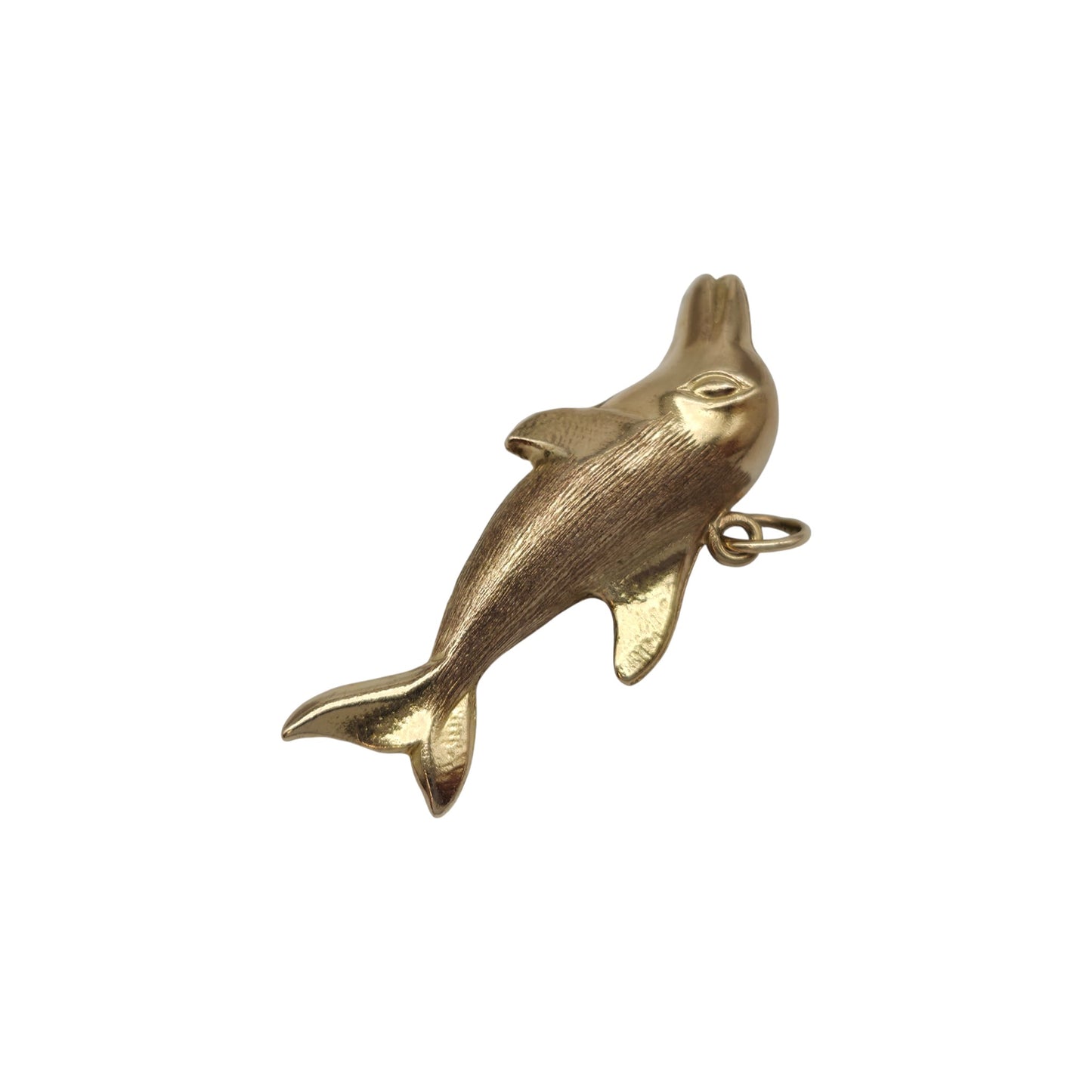 9ct 375 Yellow Gold Dolphin Charm 1976 L 3.1 cm 1.3 g.