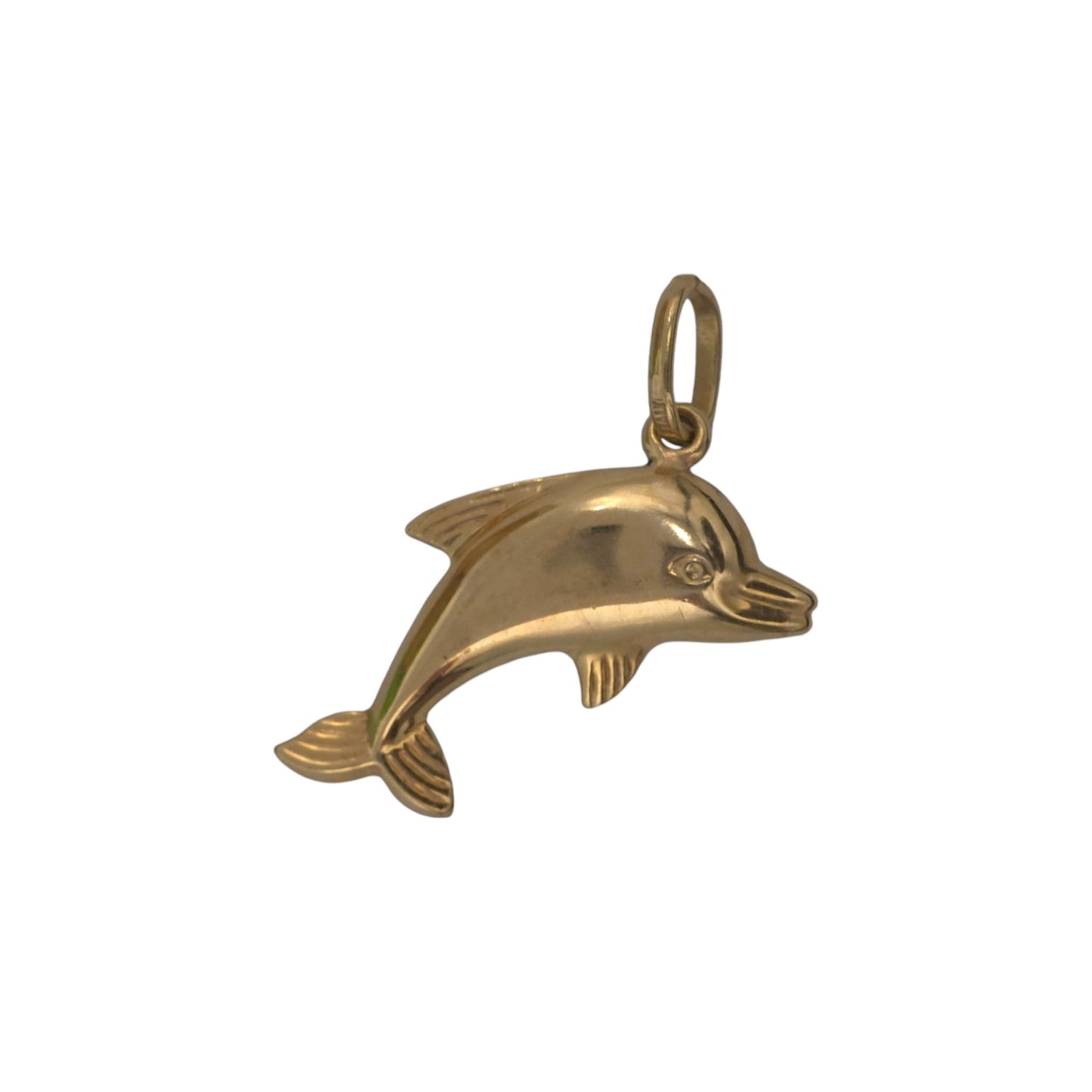 9ct Yellow Gold & Enamel Dolphin Pendant L 2.4 cm 0.7 g.