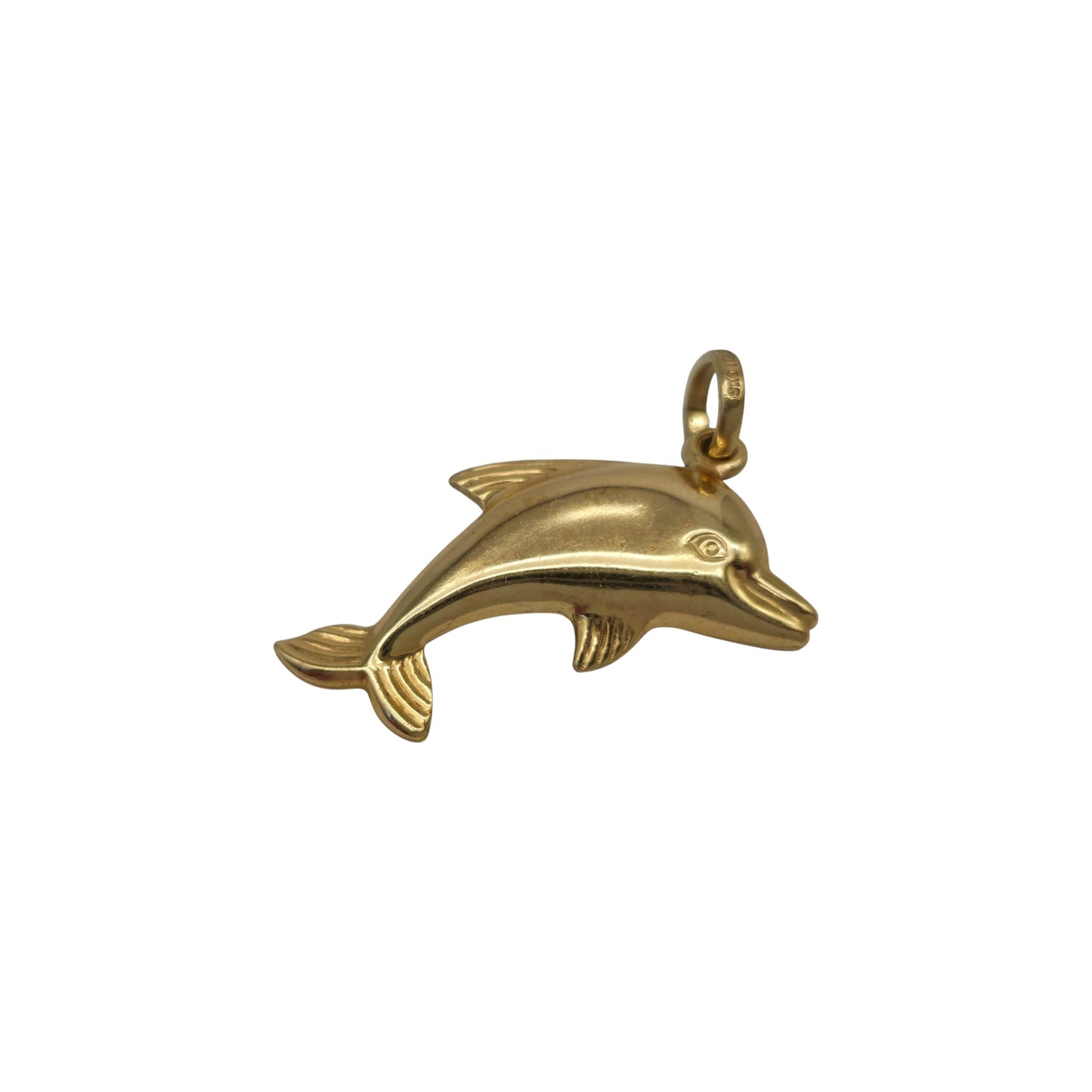 9ct Yellow Gold & Enamel Dolphin Pendant L 2.4 cm 0.7 g.