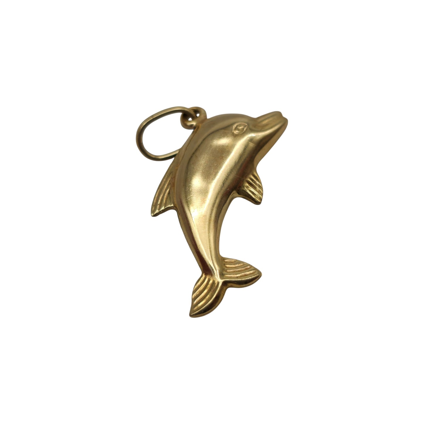 9ct Yellow Gold & Enamel Dolphin Pendant L 2.4 cm 0.7 g.