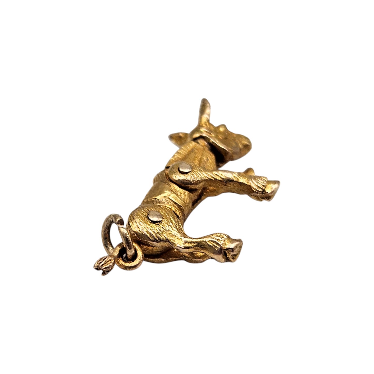 9ct 375 Yellow Gold Articulated Donkey Charm 1949 L 2.4 cm 3.2 g.