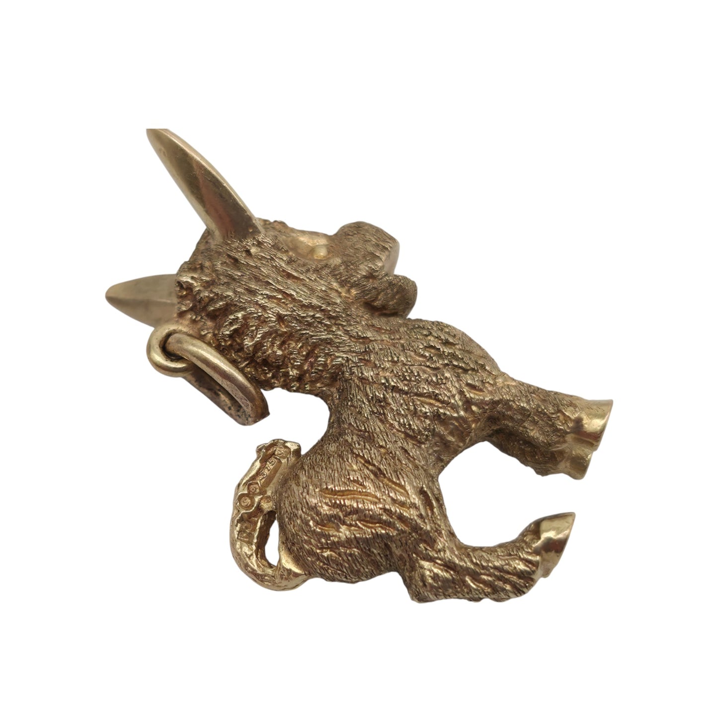 Heavy 9ct 375 Yellow Gold Donkey Charm c.1960's L 2.5 cm 6.2 g.