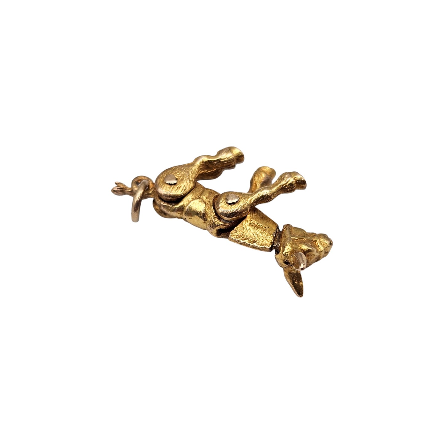 9ct 375 Yellow Gold Articulated Donkey Charm 1949 L 2.4 cm 3.2 g.