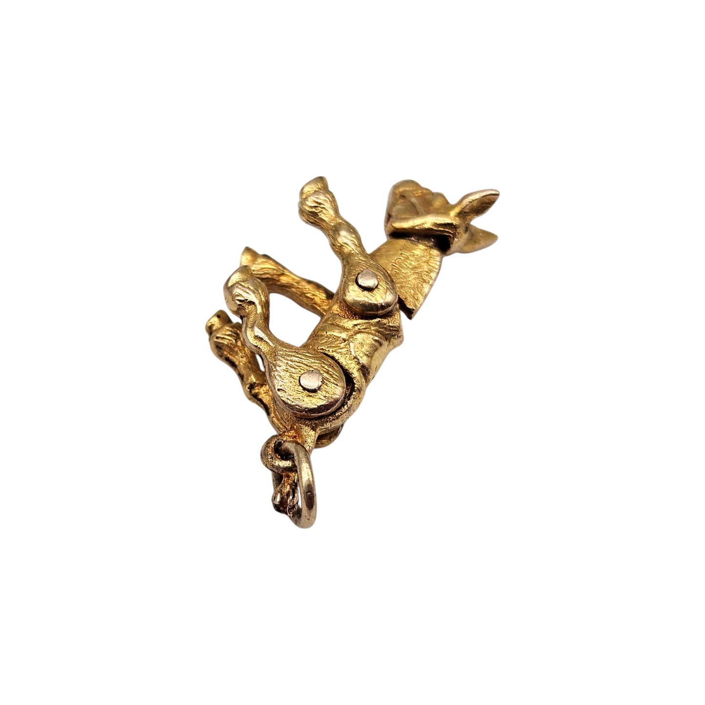 9ct 375 Yellow Gold Articulated Donkey Charm 1949 L 2.4 cm 3.2 g.