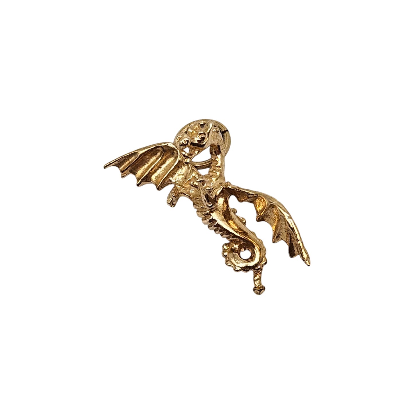 Rare 9ct 375 Yellow Gold Dragon Charm L 1.9 cm 1.9 g.
