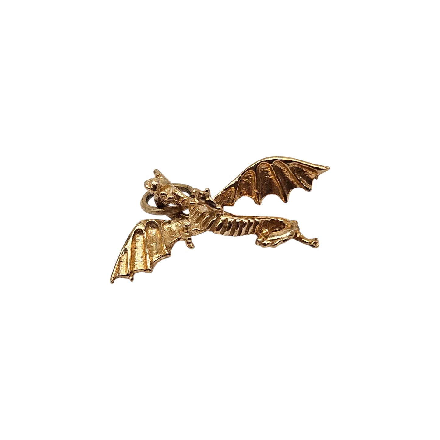 Rare 9ct 375 Yellow Gold Dragon Charm L 1.9 cm 1.9 g.