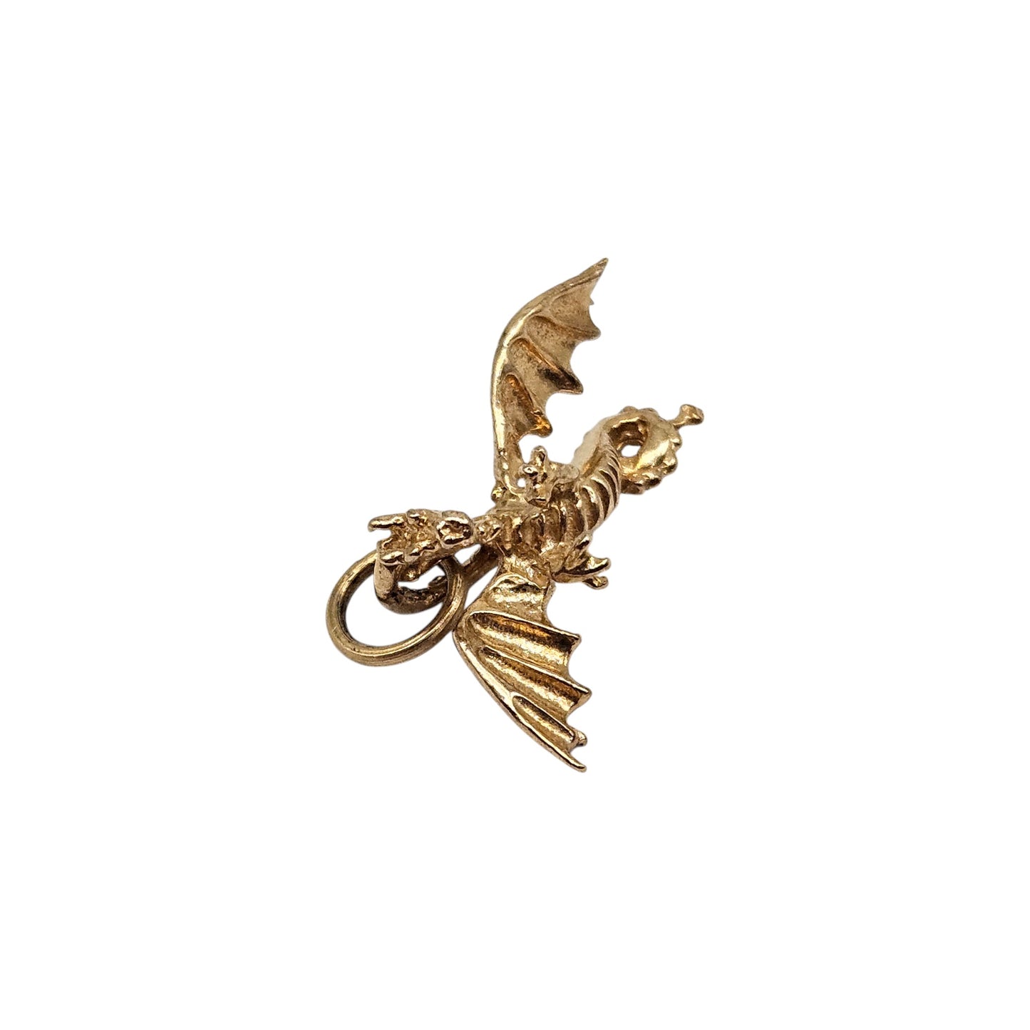 Rare 9ct 375 Yellow Gold Dragon Charm L 1.9 cm 1.9 g.