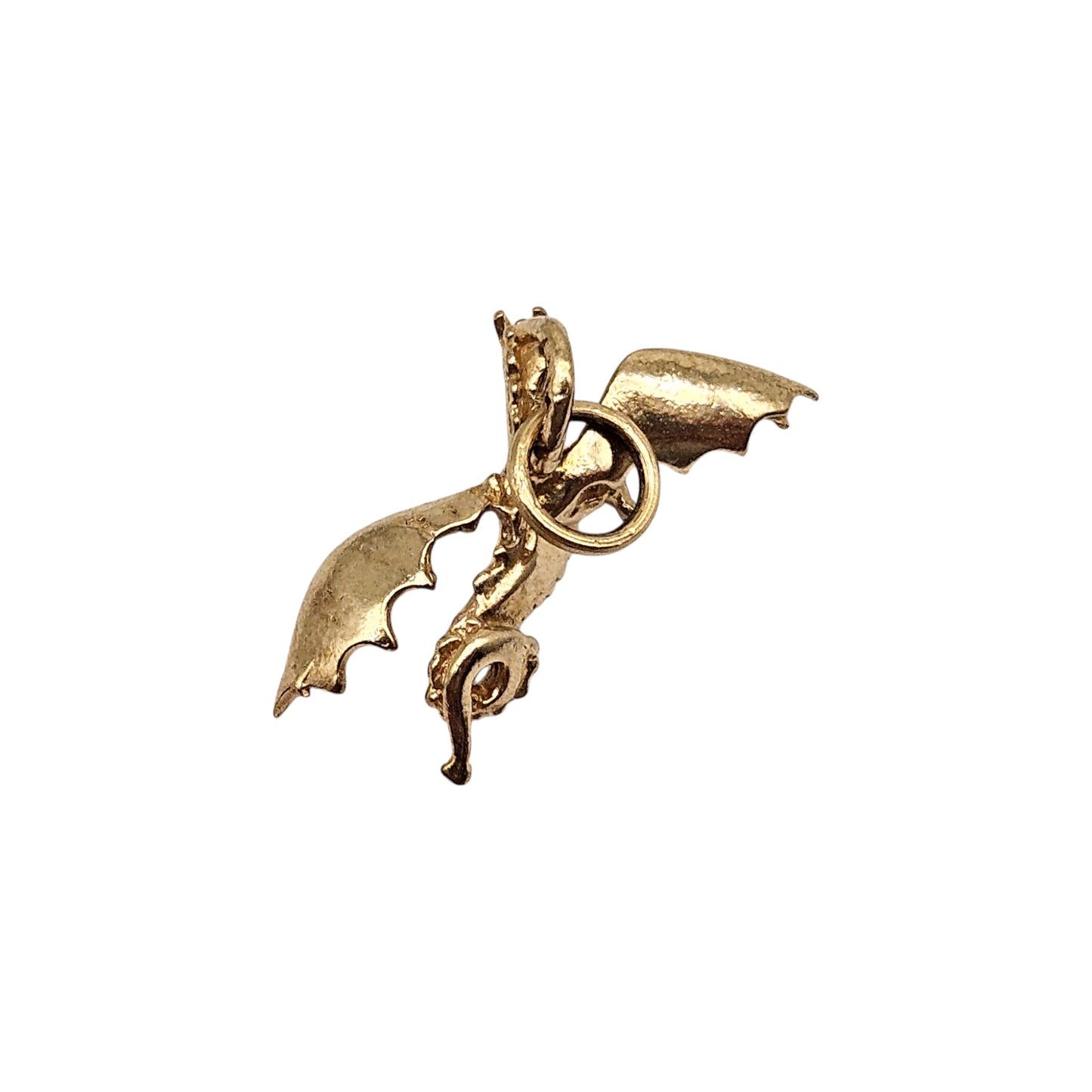 Rare 9ct 375 Yellow Gold Dragon Charm L 1.9 cm 1.9 g.
