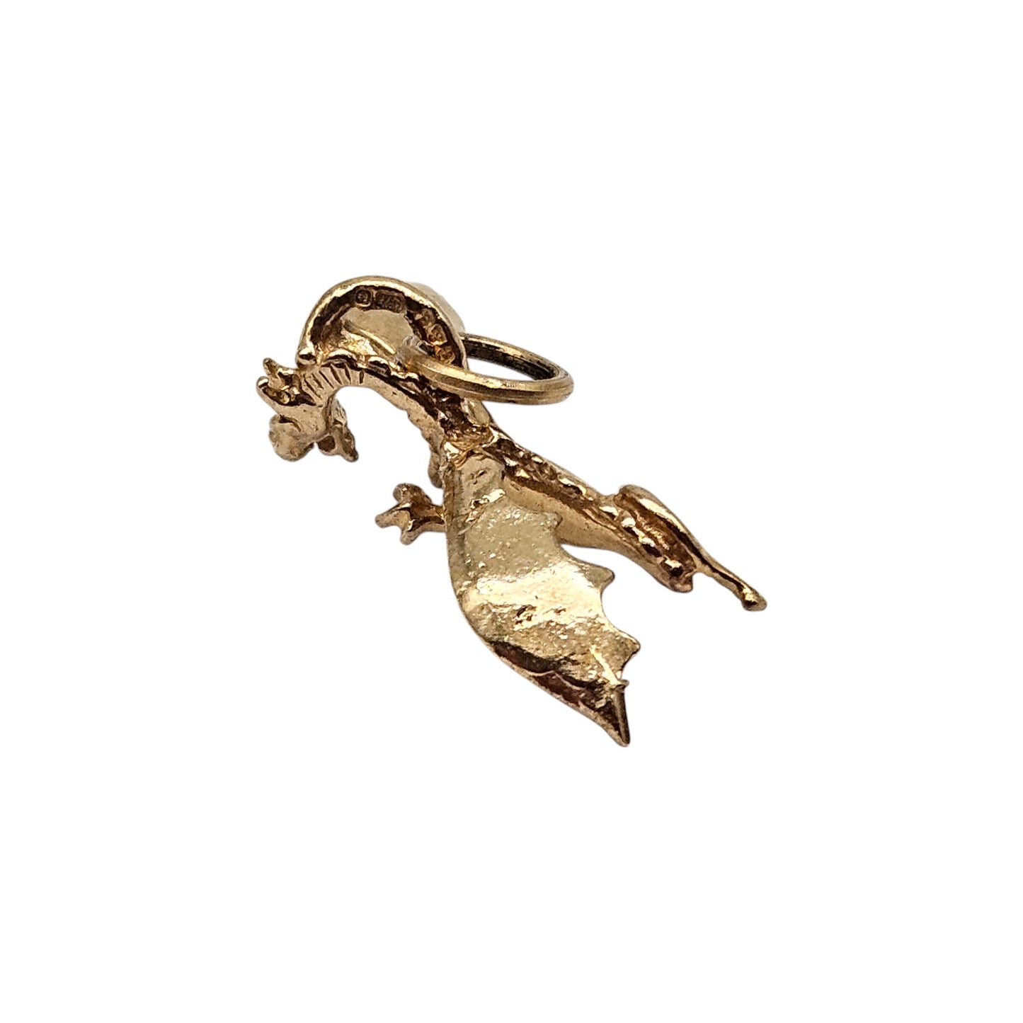 Rare 9ct 375 Yellow Gold Dragon Charm L 1.9 cm 1.9 g.