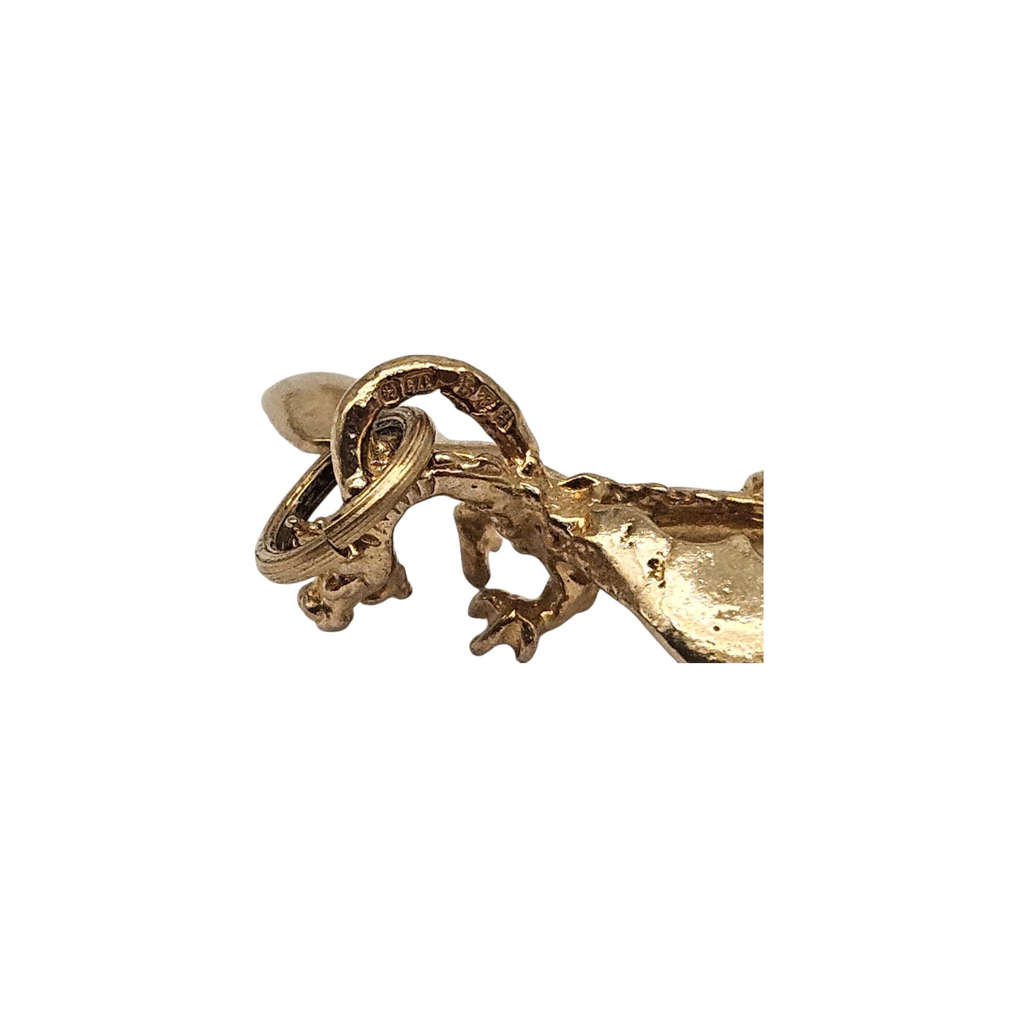 Rare 9ct 375 Yellow Gold Dragon Charm L 1.9 cm 1.9 g.