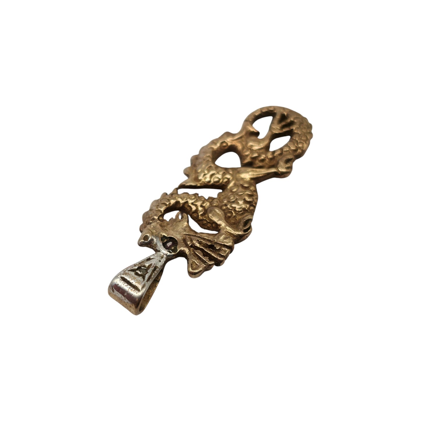 Westminster 9ct 375 Yellow Gold Dragon Pendant With Ruby & Diamond L 3.0 cm 2.2 g.
