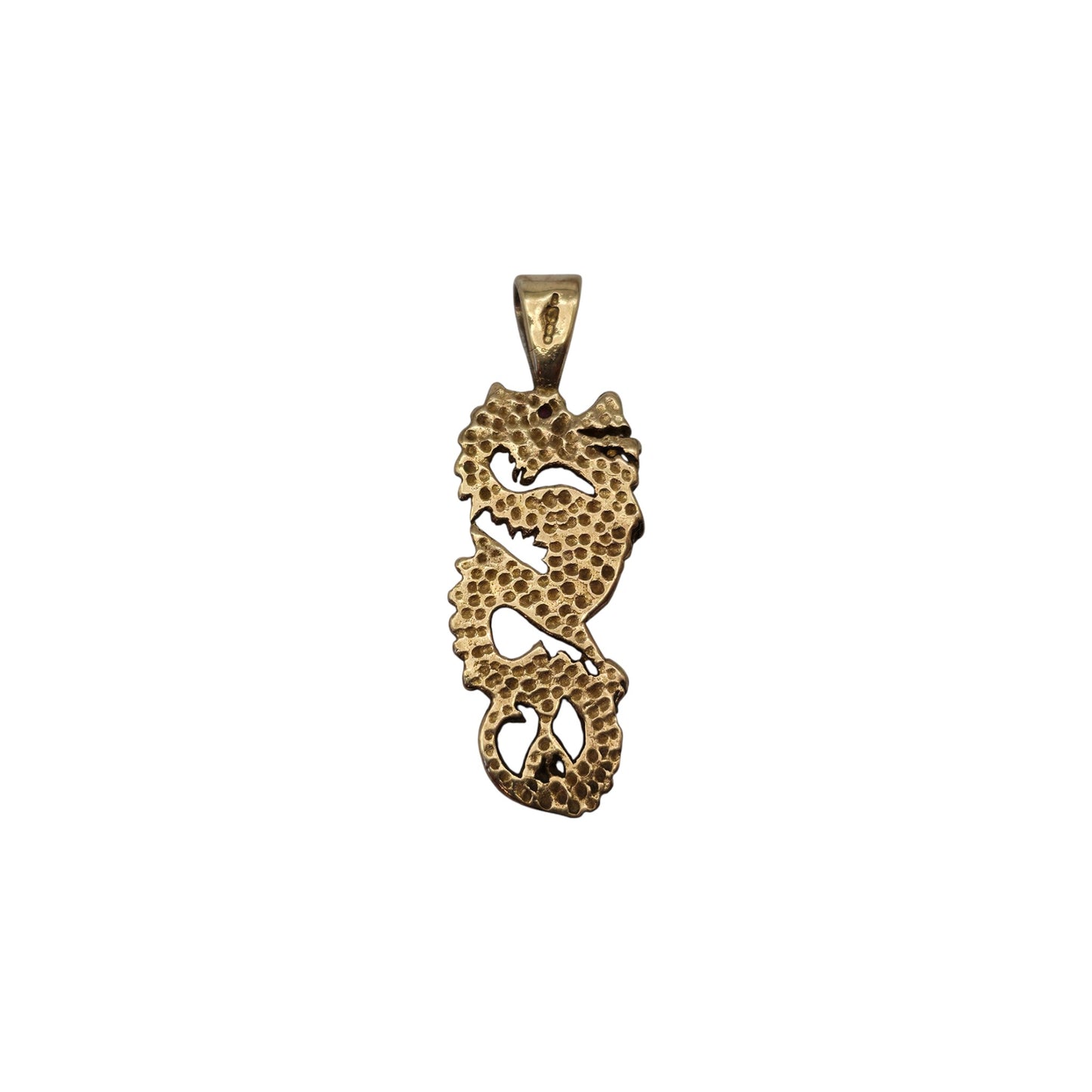 Westminster 9ct 375 Yellow Gold Dragon Pendant With Ruby & Diamond L 3.0 cm 2.2 g.