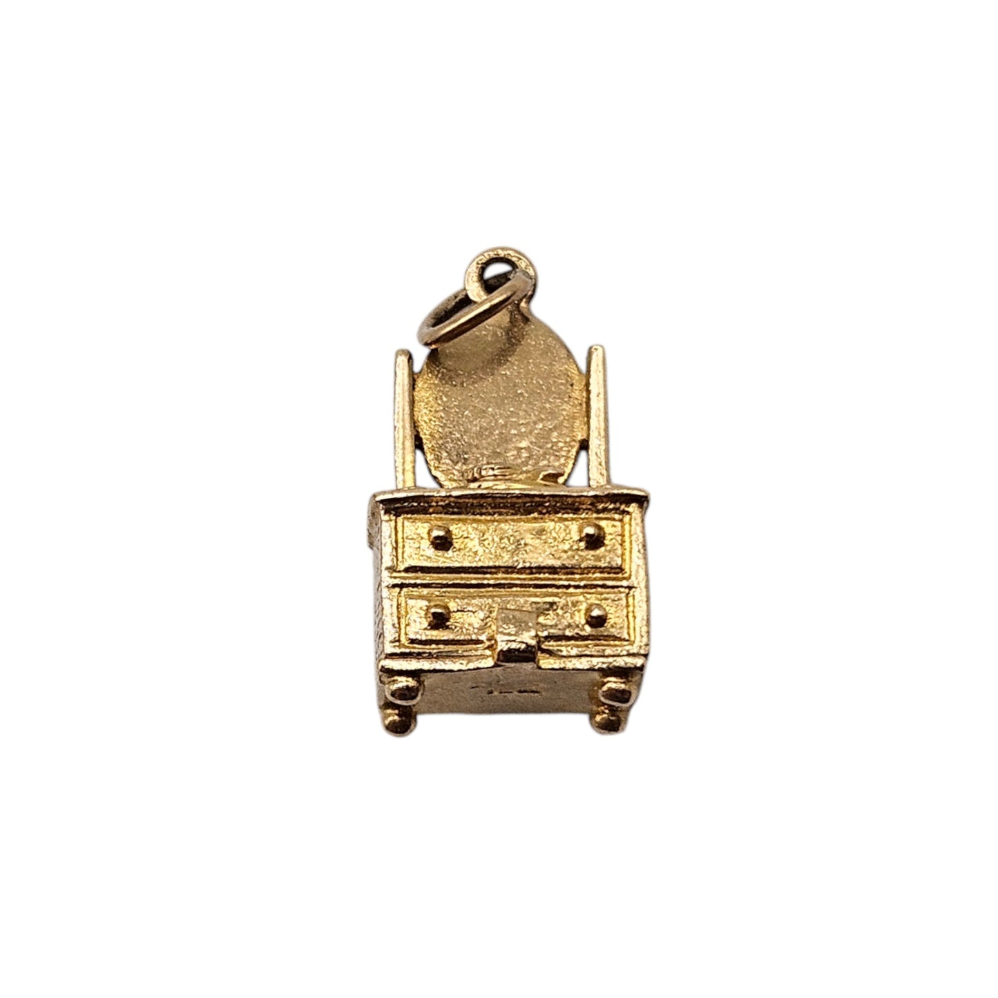 Rare 9ct 375 Yellow Gold Turtle In Dressing Table Opening Charm c.1960's L 1.5 cm 2.9 g.
