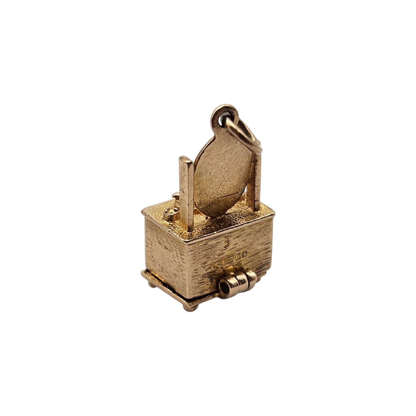 Rare 9ct 375 Yellow Gold Turtle In Dressing Table Opening Charm c.1960's L 1.5 cm 2.9 g.