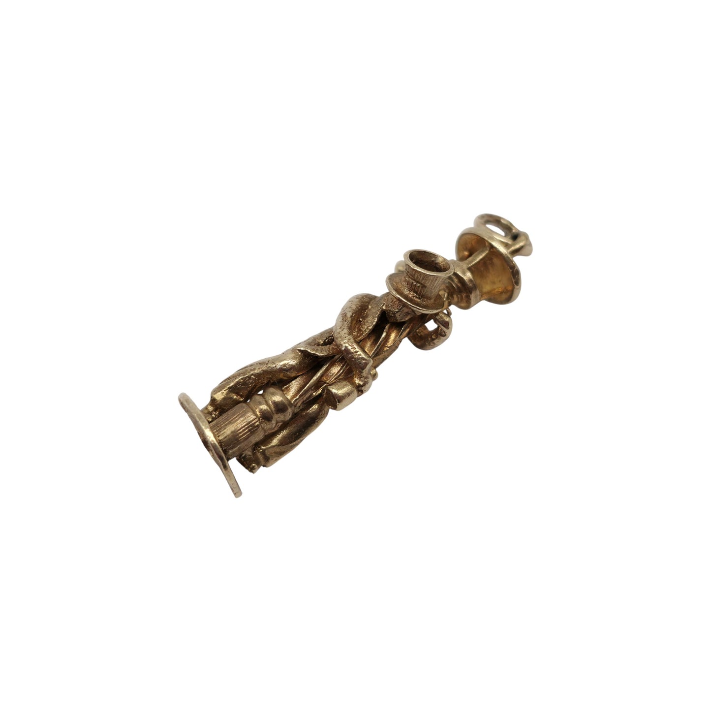 Heavy 9ct 375 Yellow Gold Articulated Drunk Man Charm 1971 L 2.9 cm 5.5 g.