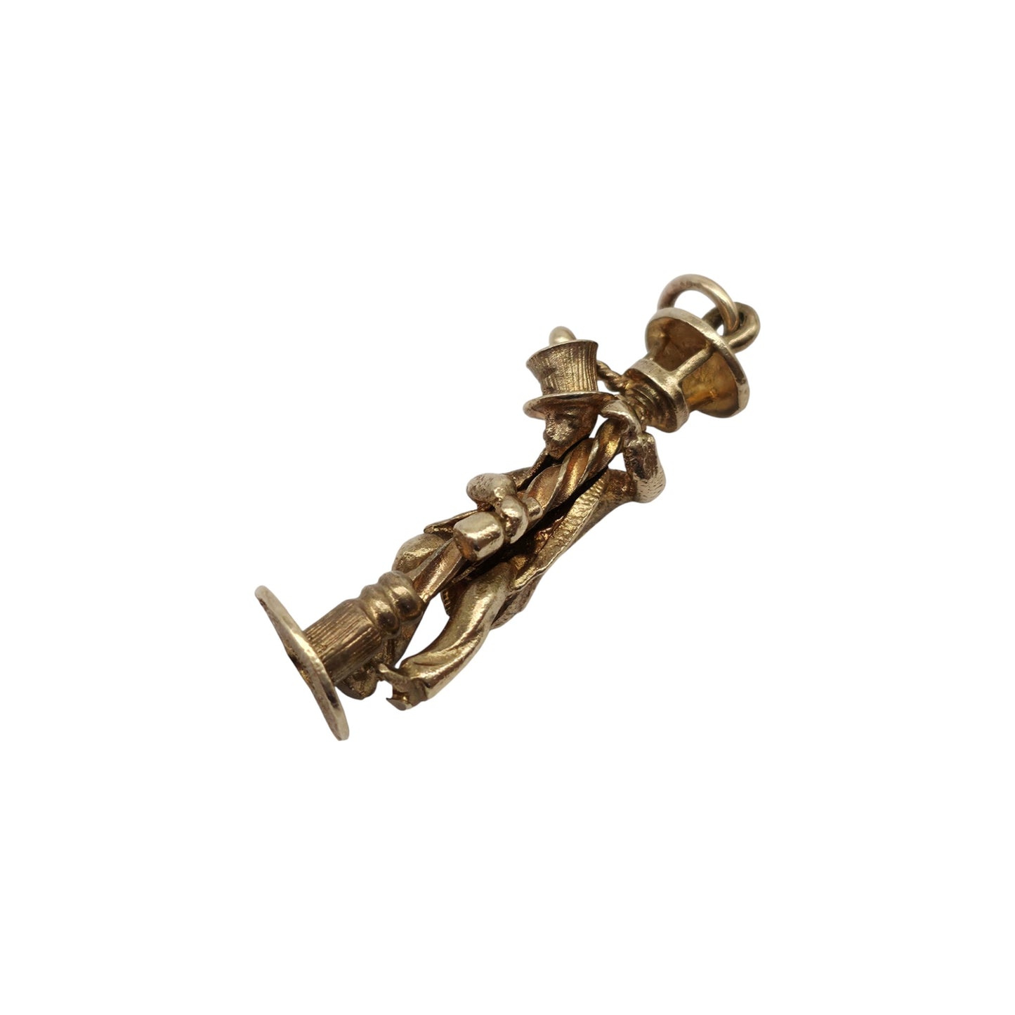 Heavy 9ct 375 Yellow Gold Articulated Drunk Man Charm 1971 L 2.9 cm 5.5 g.