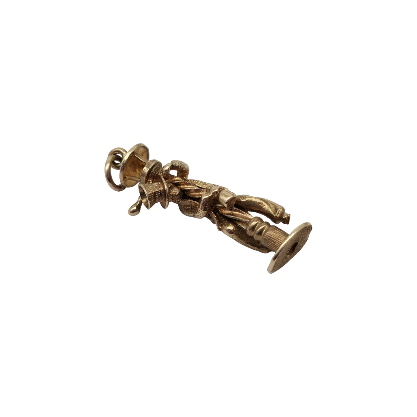 Heavy 9ct 375 Yellow Gold Articulated Drunk Man Charm 1971 L 2.9 cm 5.5 g.