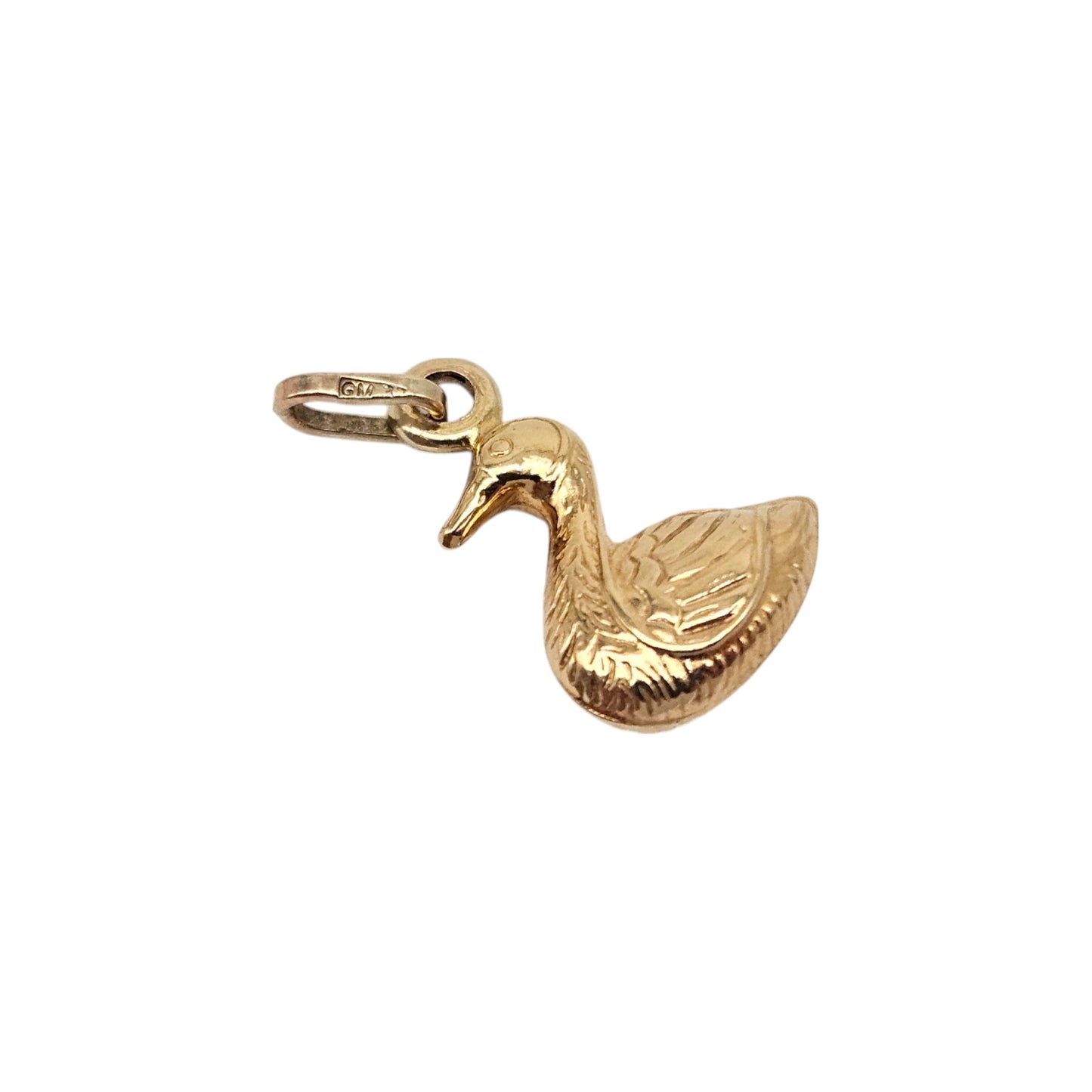 9ct 375 Yellow Gold Duck Charm L 1.2 cm 0.7 g.