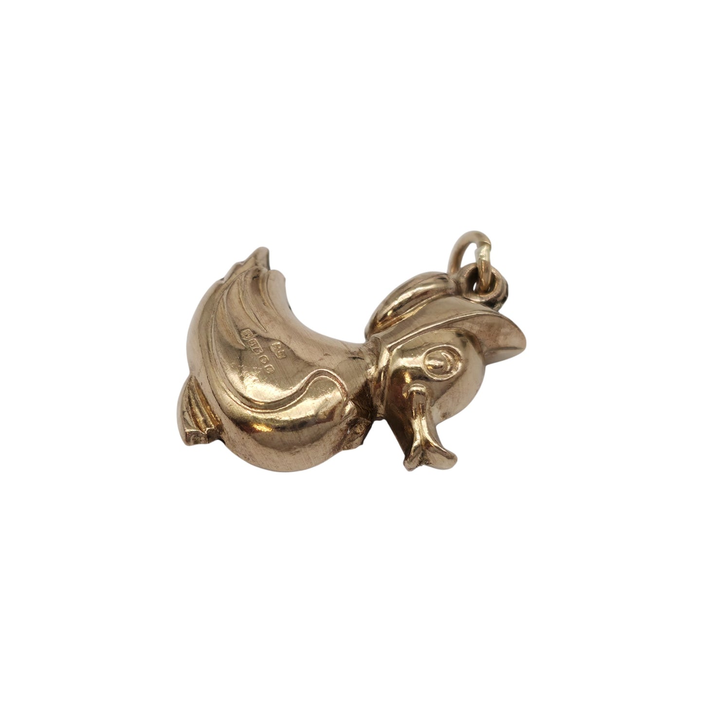 9ct 375 Yellow Gold Duckling Charm 1977 L 2.2 cm 1.3 g.