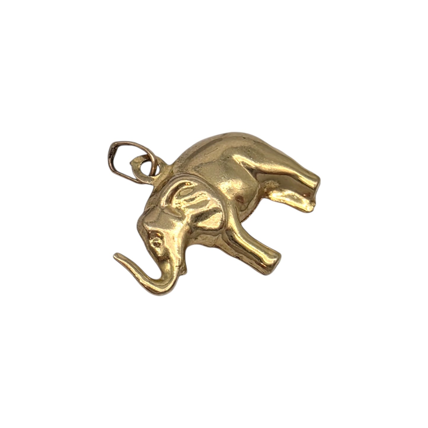 9ct 375 Yellow Gold Elephant Charm L 2.1 cm 0.9 g.