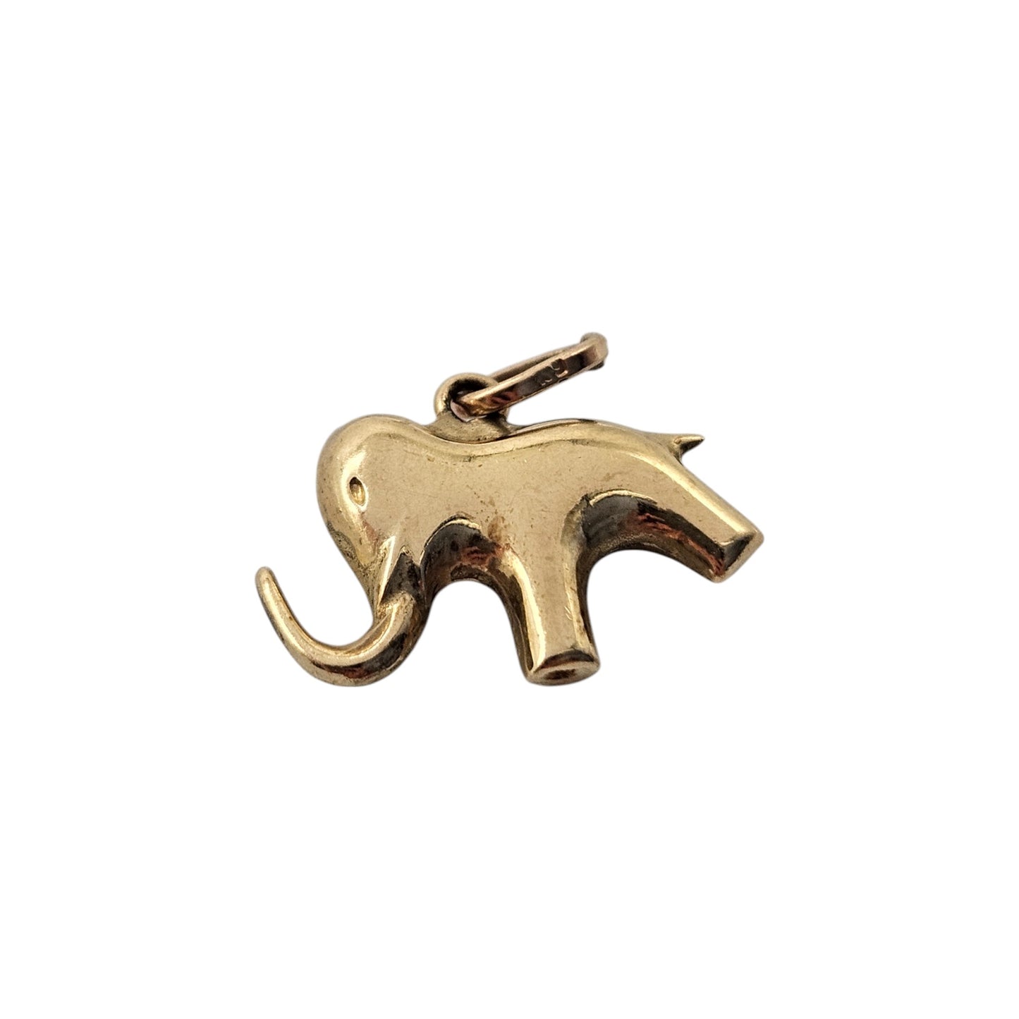 9ct Yellow Gold Elephant Charm L 1.7 cm 1.2 g.