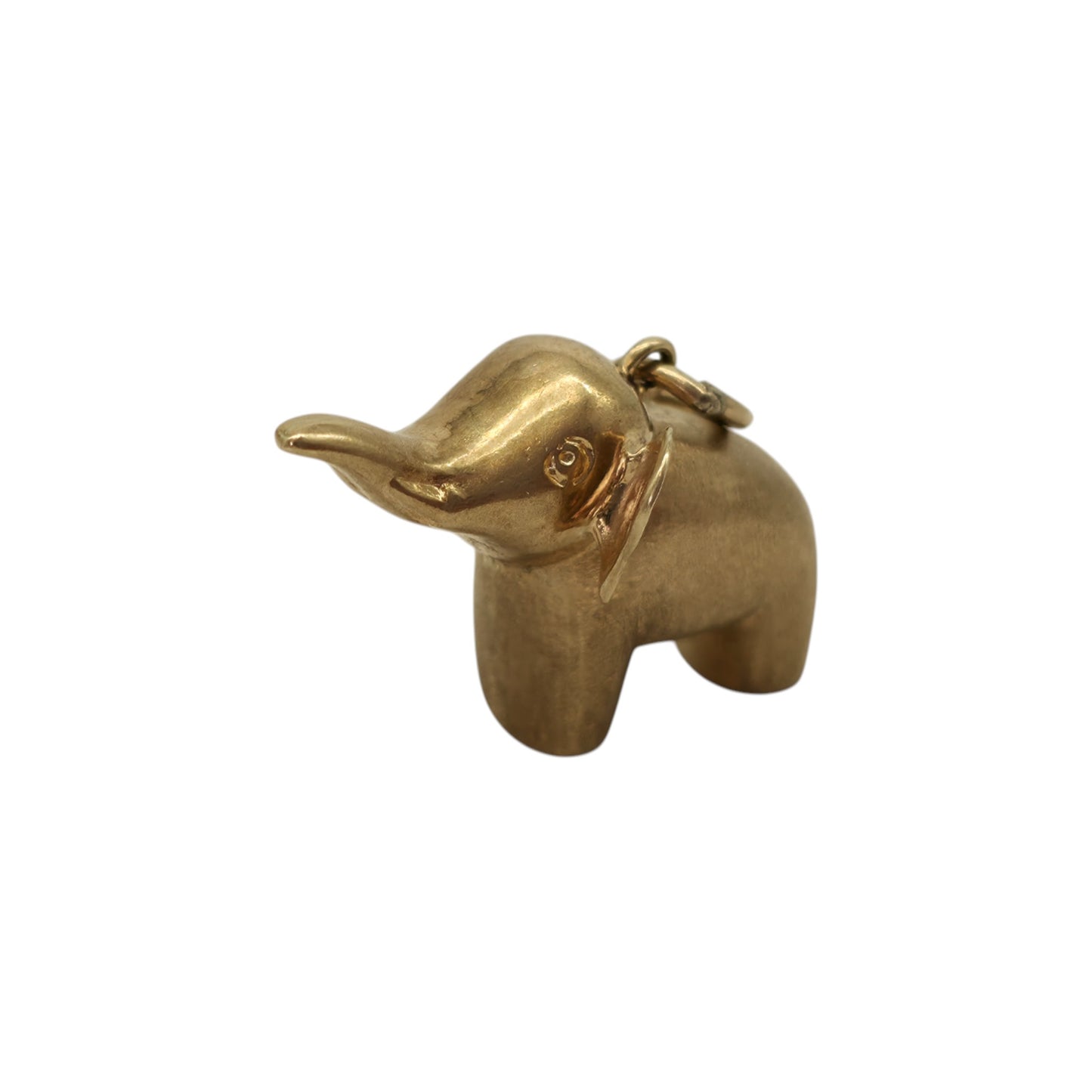9ct 375 Yellow Gold Elephant Charm 1973 L 2.3 cm 1.5 g.