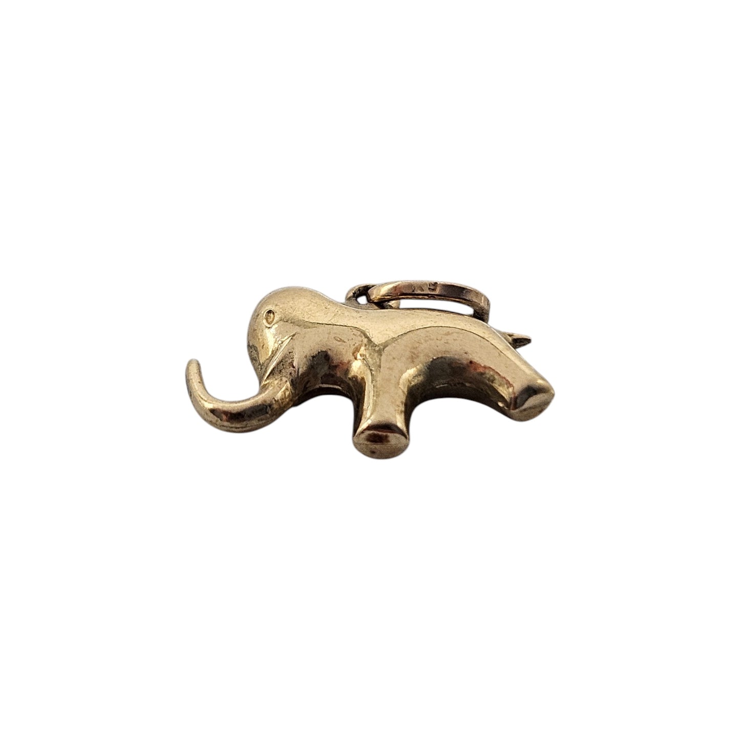 9ct Yellow Gold Elephant Charm L 1.7 cm 1.2 g.