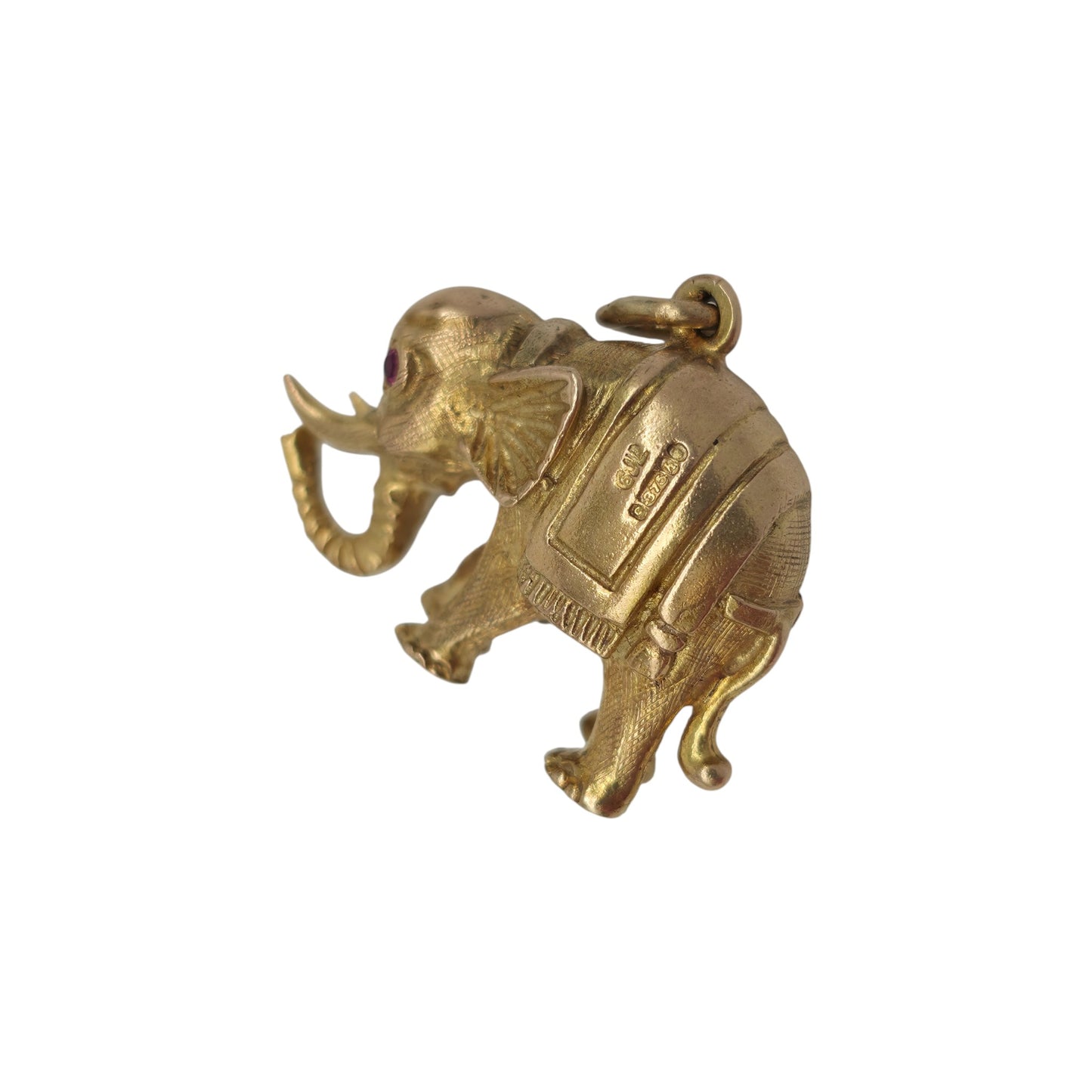 Georg Jensen Heavy 9ct 375 Yellow Gold Elephant Charm 1963 L 2.4 cm 6.6 g.