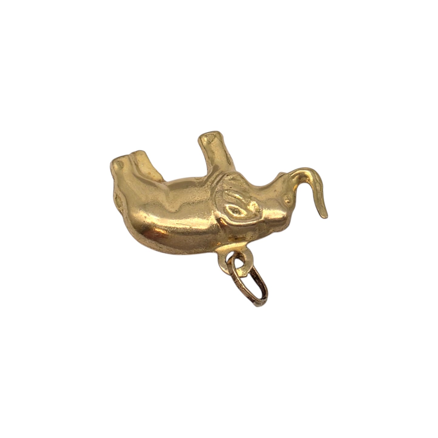 9ct 375 Yellow Gold Elephant Charm L 2.1 cm 0.9 g.