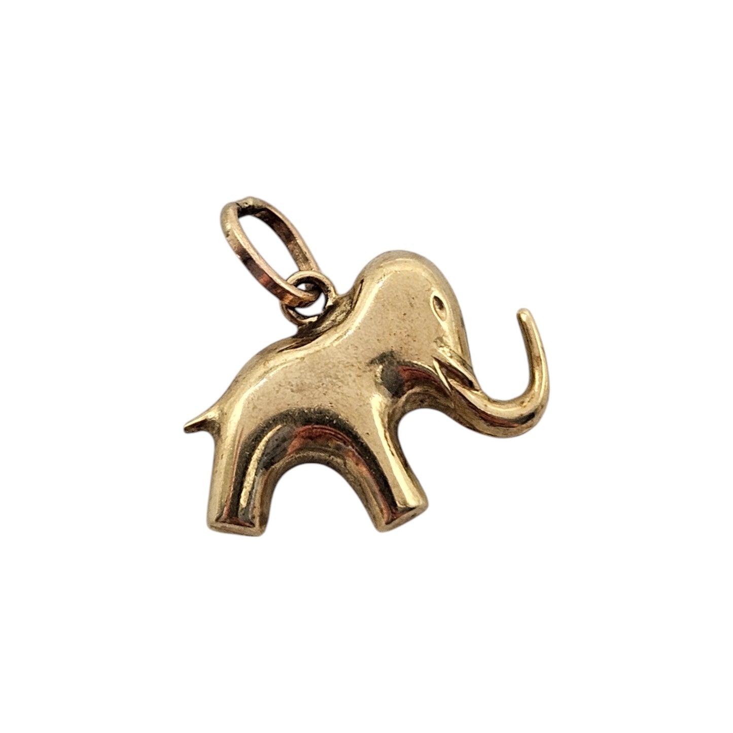 9ct Yellow Gold Elephant Charm L 1.7 cm 1.2 g.